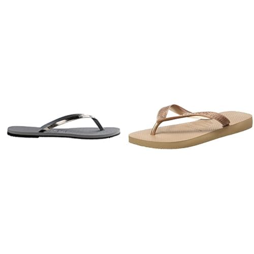 Tongs Slim Havaianas Crystal pour vos Journées Plage et Soirées d'Été en Argent et Rose Or 39/40