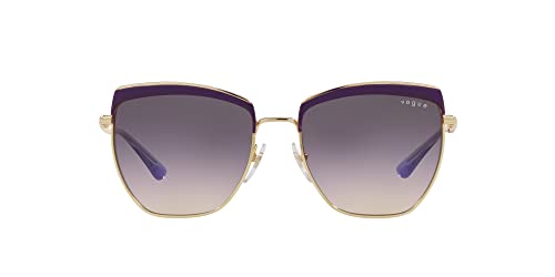 Vogue Eyewear Woman Sunglasses Top Bordeaux/Rose Gold Frame, Pink Gradient Brown Lenses, 54MM