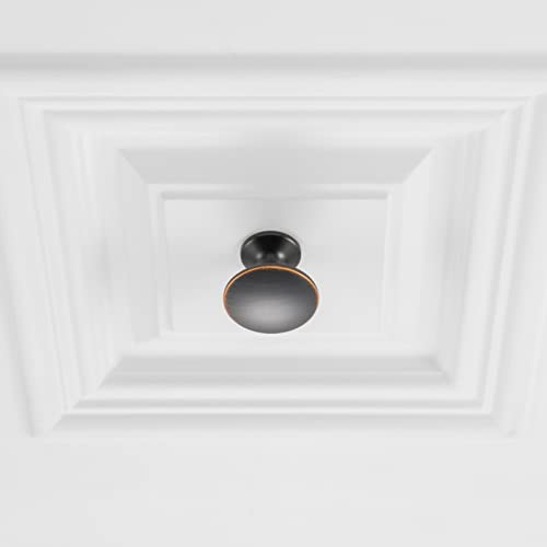 KOOFIZO Round Cabinet Knob - Oil Rubbed Bronze Pull Handle (Dia.30mm / 1.2 Inch), 10-Pack for Kitchen Cupboard Door, Bedroom Dresser Drawer, Bathroom Wardrobe Hardware