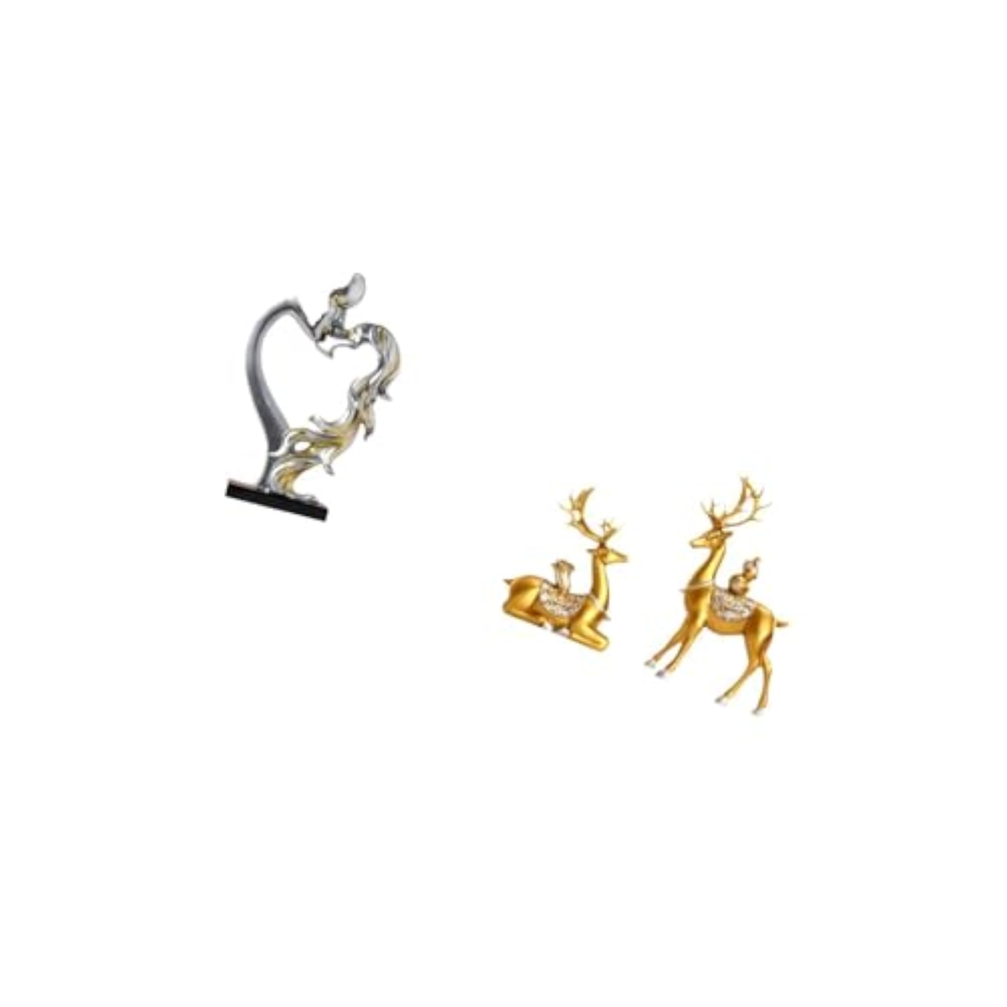 Romantic Deer Couple Figurine Set for Home Decoration