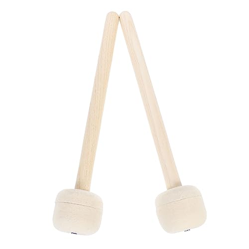 EXAOMBLE 2個ドラム用木製ハンドル羊毛フェルトマレット 初心者 学生向けパ