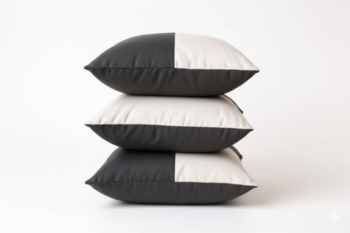 Image of Hotel Quality Premium Fibre Cushions | Cushion 16 inch x 16 inch | Pillow,Cushion,Cushions for, Cushion Pillow,Pillow,Cushions for Bed (Grey-White, 3)