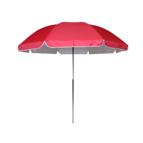 Sombrilla comercial CFWSHJ roja con diseño redondo para máxima sombra exterior