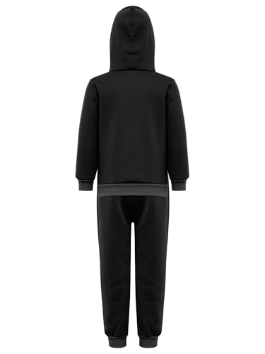 2Pcs Girls Fall Winter Hoodie Set Kids Pullover Sweatshirt and Jogger Pants Athletic Tracksuit4