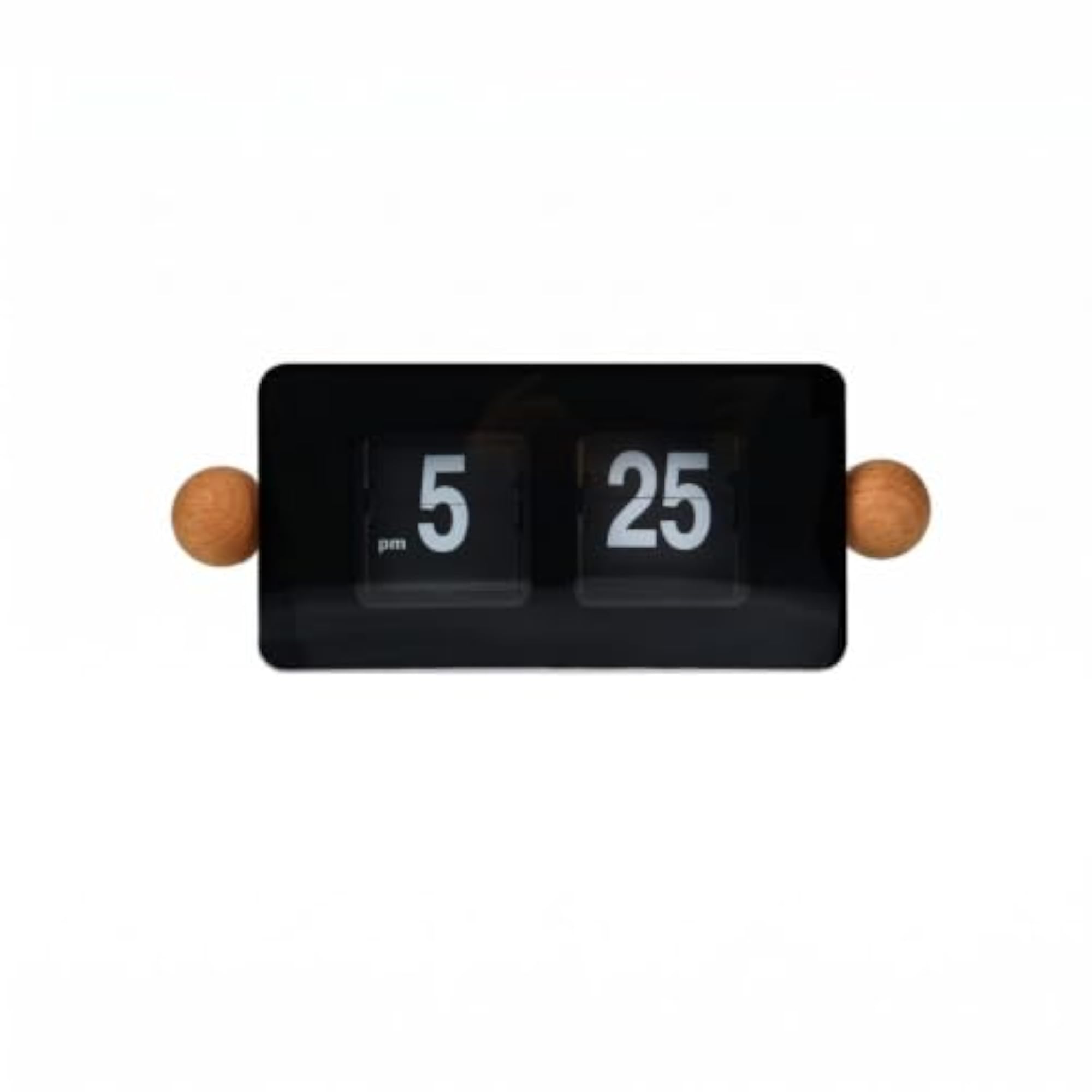 Compact Automatic Flip C-Lock Retro Desk Clock, Walnut Frame