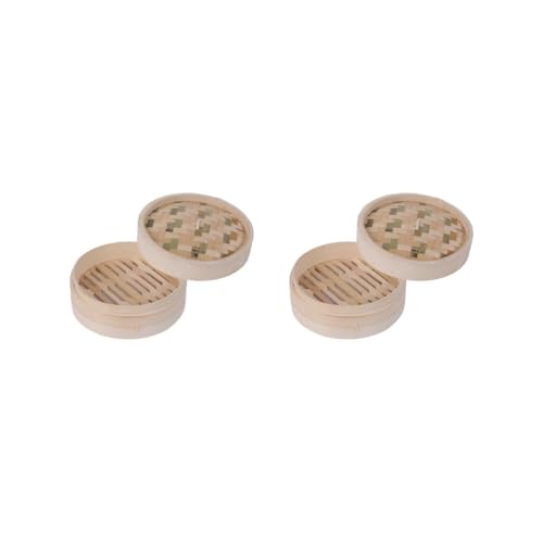 Lot de 2 paniers vapeur en bambou pour légumes 18 cm
