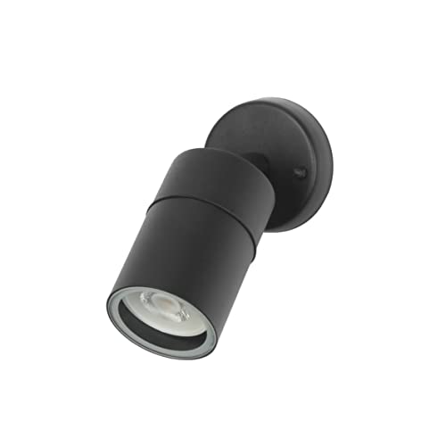 FORLIGHT Pixa - Foco Proyector Exterior IP44, Aplique de Pared o Techo Orientable, Bombilla GU10, Acero Negro, Iluminación Versátil para Jardín y Terraza