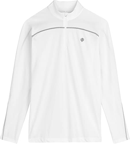 Coolibar Upf 50+ Men's Nocona Zip Rash Guard - Sun Protective (X-Large- White) #TOP2