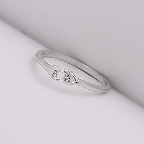 OIDIMS Cute Pinky Swear Thin Tail Rings for Women Hand Gestures Finger Ring Expandable Stacking Dainty Fashion Daughter Adjustable Open Size Promise Minimalist Birthday Best Friends Bff Gifts2