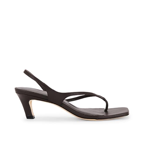 QIV Kitten Heels Flip Flops for Women Strappy Square Toe Thong Sandals Open Toe Low Heel Beach Shoes