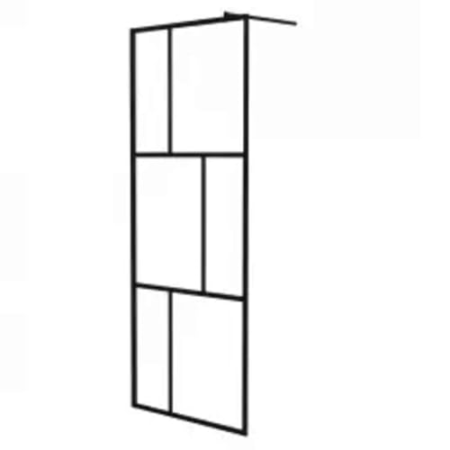 vidaXL Paroi de Douche à l'Italienne Cloison de Douche Mur Cabine de Douche Salle de Bain Maison Intérieur Verre Trempé Noir 80x195 cm