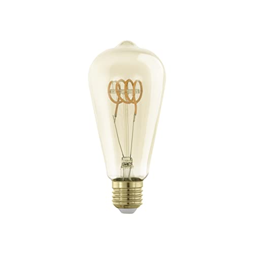 Eglo LED E27 Lamp Day & Night, Amber Vintage Bulb with Sensor, LED Lamp with Night Light, 5 Watt (Equivalent to 31 Watt)