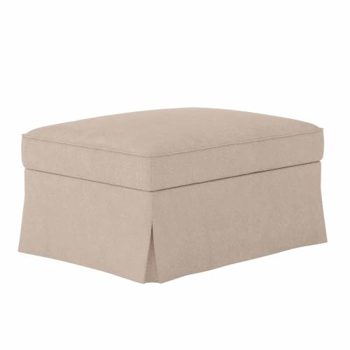 Replacement Footstool Cover Fit for IKEA Ektorp Footstool Slipcover, Ektorp Ottoman Cover, Couch Slipcover Only Furniture Protector Cover, Khaki, Couch Cover Not Including The Sofa Body