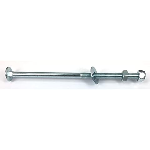 Munitech - Carriage Bolt M10 x 220mm, Cup/Dome head Square neck with Nyloc Hex Nut + Standard Nut and Repair/Penny Washer - Zinc Plated (Pack of 6) Cover