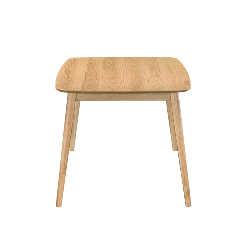 Image of Acanva Modern Rectangular Dining Table for 6, Farmhouse Kitchen Dinner Tables with Tapered Wood Legs, Oak