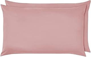 SeventhStitch Pink Housewife Pillow Cases 100% Egyptian Cotton 2 Pack Bed Pillows Cover Envelope Closure Pillowcases (50 x 75 cm) (Pink)