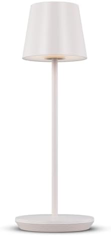 Generation Lighting Mena Accent Rechargeable Table Lamp – 14.5” Pale Pink Steel Lamp with 3-Way Base Switch, 2.4W Up/Down LED at 2700K, 260 Lumens, USB-C, Wet Rated (8000701-137)