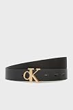 Calvin Klein Cinturón reversible para mujer, Negro (negro/dorado claro), 95 cm