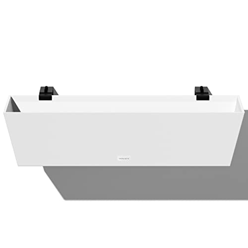 Image of Veradek Pure Series Railing Planter - Tapered Window Box with Bracket