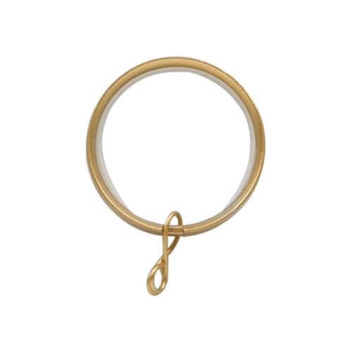 Image of TWOPAGES 12 Pack Curtain Rings with Eyelets, 1.5 Inch Gold Drapery Rings