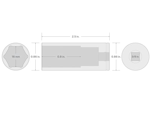Image of TEKTON 3 /8 Inch Drive x 16 mm Deep 6-Point Socket | SHD13116
