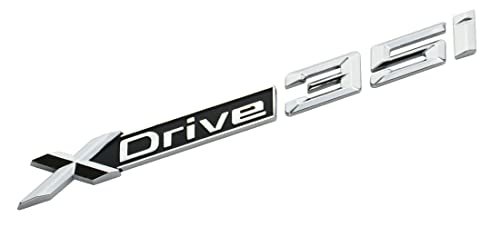 Image of 1Pc X Drive 35i Emblem 3D Badge Decal Nameplate Trunk Sticker Replacement for XDrive35i Cars (Silver Black)