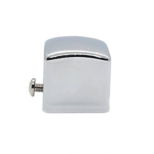 Image of FAPBADRI Simple Curtain End Caps /Finials for a 1 inch Pipe /Rod, Colour - Silver Glossy Square, 4 Pieces