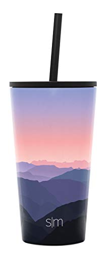 Simple Modern 470mL (16oz) Classic Reismok Tumbler met 2 deksels: herbruikbaar rietje en klep - kolf koffie bier… - Image 3