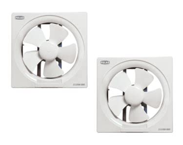 POLAR Clean Air Passion 150mm White (Pack of 2) | Electric Water Resistant Window Mount Plastic High Efficient Heat Distribution Exhaust Ventilator Fan for Bathroom, Office, Kitchen