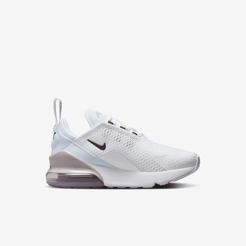 Nike Air Max 270 Little Kids' Shoe (AO2372-119, White/Platinum Violet/Burgundy Crush) Size 133