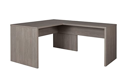 Scrivania con ampio piano di lavoro che permette di lavorare nella massima comodità, realizzato con l'elegante finitura rovere Sonoma scuro.