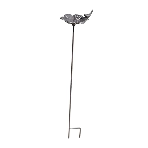 Mangeoire à oiseaux avec piquet de clôture et bol à fleurs rétro - 8