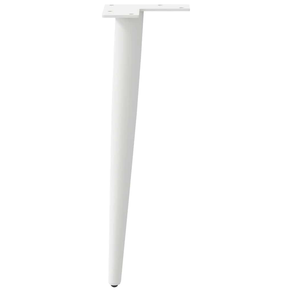 vidaXL Pieds de Table Basse Coniques 4 pièces Blanc 42-43 cm Acier