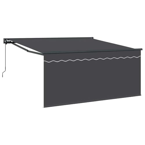 vidaXL Auvent Rétractable Anthracite 300 x 250 cm, Bâche rétractable Ajustable, Parfait ombrage pour Jardin, résistant UV, Protection Durable, Parasol Patio