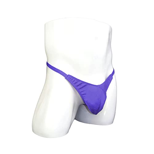 Wenmei Men's Swimwear Underwear Hot T-Back Thongs Soft Stretch Men G-String Low Waist Bikini Underwear( Size 26"-38" ) (Purple) #TOP2