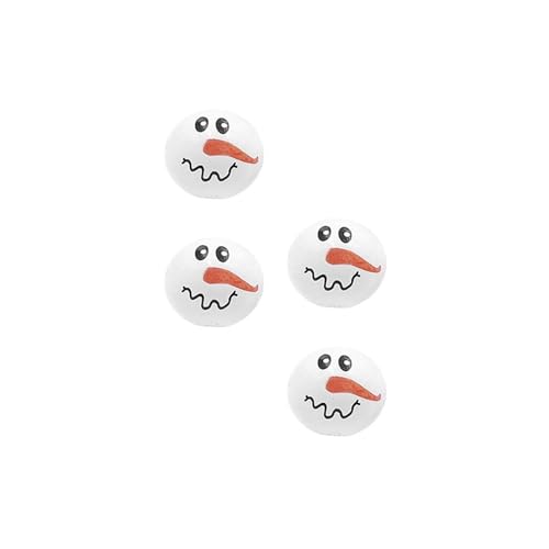 ChongKuan Holzperlen Mit Gesicht Weihnachten 20mm Schneemann Köpfe Weihnachtsmann Holzkugeln Schneemanngesicht (D,50 Stück)