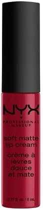 NYX PROFESSIONAL MAKEUP Soft Matte Lip Cream, Lightweight Liquid Lipstick - Monte Carlo (Deep Cranberry Red)
