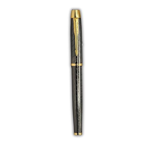 Image of Venti Gold Trim Roller Ball Pen| Black Body Color | Ink Color - Black | Novel Gifts For Professionals | Premium Pens For Personal & Professional Use | Return Gift | (116, RollerBall Pen)