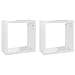 vidaXL 2x Etagères Cube Murales Etagères Suspendues Etagères Flottantes Salon Chambre Salle de Séjour Maison Intérieur Blanc Brillant 30x15x30 cm