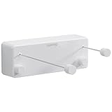 Danpoo Retractable Clothesline, 13.8 Ft Stainless Steel Double Clothes line retracting Indoor, Heavy Duty Laundry Line Retractable, Wall Mounted, White