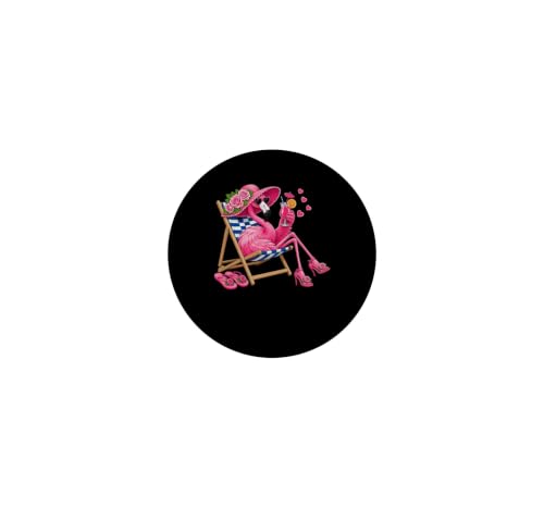Flamingo Pink Palm Tree Tropical Beach Summer Vacation Funny PopSockets PopGrip Adhésif – vue 3