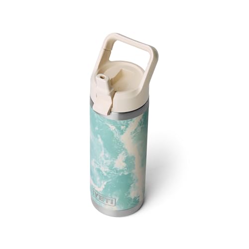 Image of YETI Rambler 18 oz Bottle, Vacuum Insulated, Stainless Steel with Color Matching Straw Cap, Sea View