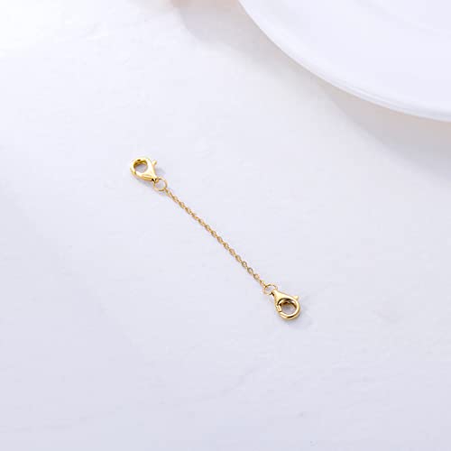 Image of 10k 14k Real Gold 1 inch /1.5 inch /2 inch /2.5 inch /3 inch /4 inch /5 inch Necklace Extender, Necklace Bracelet Extender Chain, Durable Gold Extender Chain, Adjustable Extension Chain for Necklace Bracelet Anklet