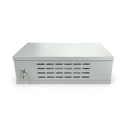 Image of VYAR 2U Metal Rack for DVR /NVR /Network Switches - Lockable, Ventilated with Top & Side Airflow, 2-Way Cable Management Holes - 490x300x160mm Secure Equipment Cabinet