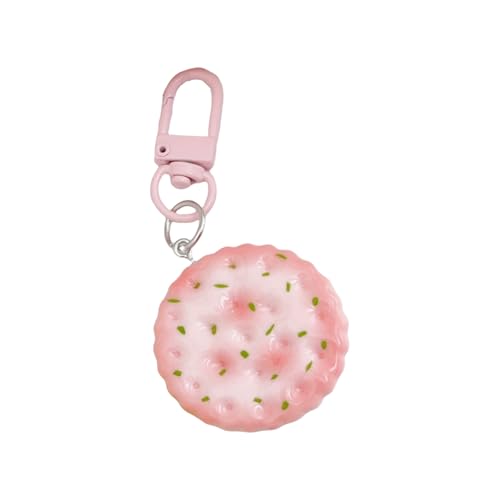 Oxxggkao Llavero con dije de galleta en miniatura, diseño realista, mezcla de materiales, accesorio de decoración para mujeres y adolescentes, llavero de galletas fácil de usar, a, Talla única