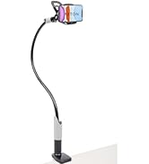 AXTON Flexible Gooseneck Bed Phone Holder - 29.5" Long Arm Desk Mount with Clip Bracket Clamp - C...