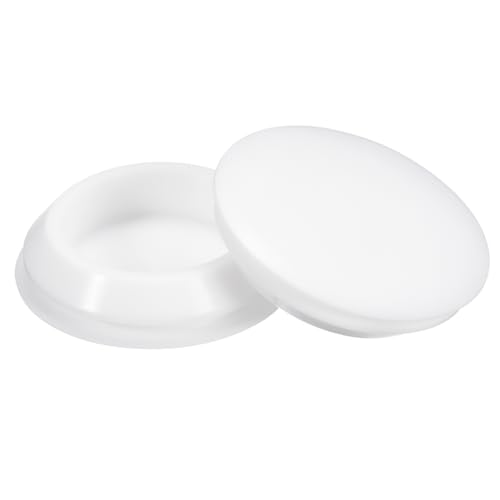 Image of uxcell 6 Pcs Silicone Plugs, Rubber Round Snap in Locking Hole Plugs for 35-38mm Hole, Hole Stoppers Waterproof Hole Plug for Metal Tube, Furniture End Caps Inserts, White