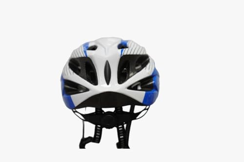 Image of JJ JONEX Professional Adjustable Cycling & Skating Helmet with Detachable Visor | Lightweight Mountain Bike Helmet with Padded Interior (Blue /White) Large (MYC)