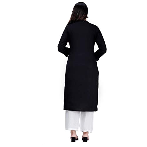 Image of Women's Rayon Regular Kurti (DS 120-M-Red Dark Black S)