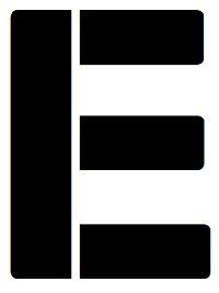 16x20 Large Letter Stencil from 4 Ply Mat Board -Letter E